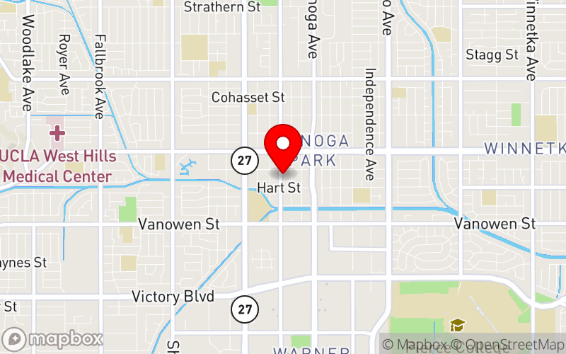 Map for 6th Annual Mental Health Conference at 7038 Owensmouth Avenue, Canoga Park, CA 91303