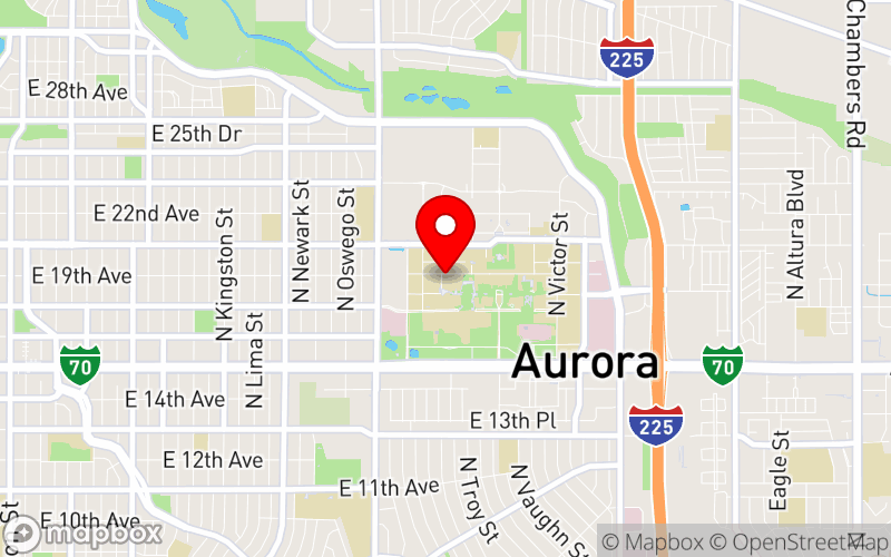 Map for 2nd Annual Coalition of Athletic Communities for Mental Health (COACMH) Conference at 1890 N. Revere Ct., Aurora, CO, 80045