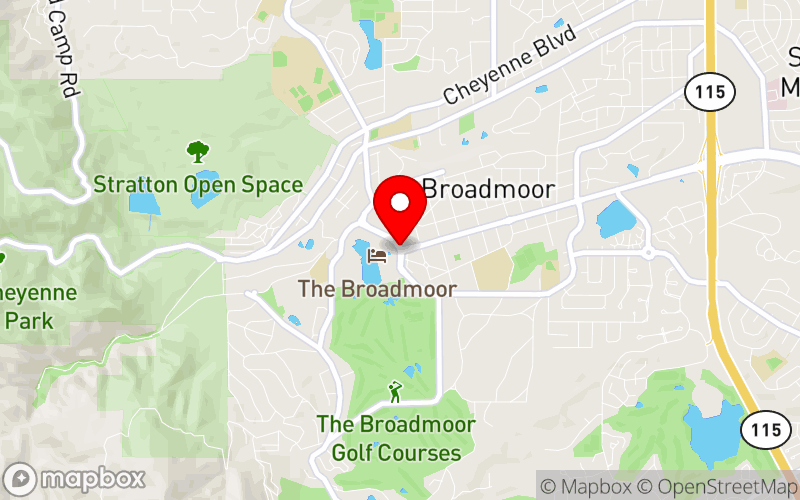 Map for 36th Annual Art & Science of Health Promotion Conference at The Broadmoor, Colorado Springs, CO