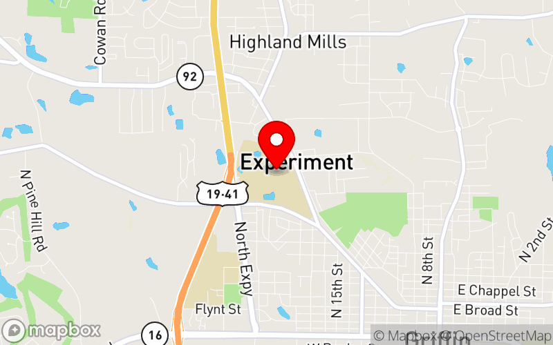 Map for The Georgia Society of Adlerian Psychology 2026 Conference at 1109 Experiment Street, Griffin, GA 30223
