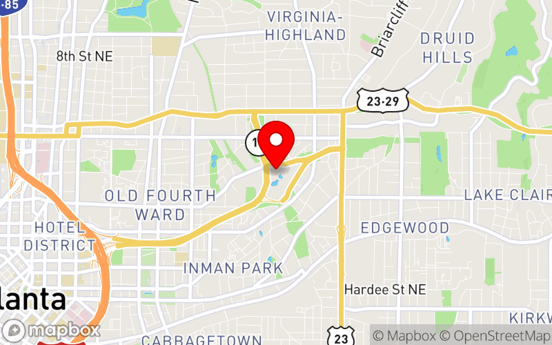 Map for 30th Rosalynn Carter Georgia Mental Health Forum at 453 John Lewis Freedom Parkway Northeast, Atlanta, GA 30307