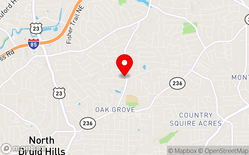 Map for 39th Annual Education Conference at 1722 Oak Grove Road, Decatur, GA