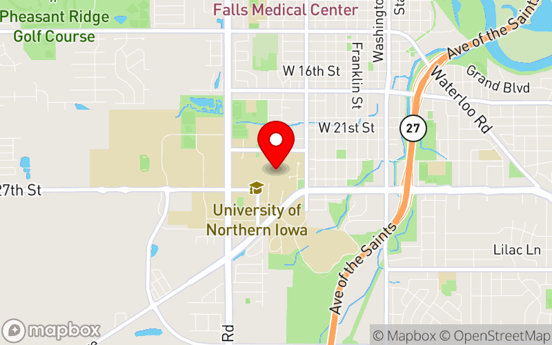 Map for 2026 Social and Emotional Learning Conference at 1227 W 27th St, Cedar Falls, IA 50614