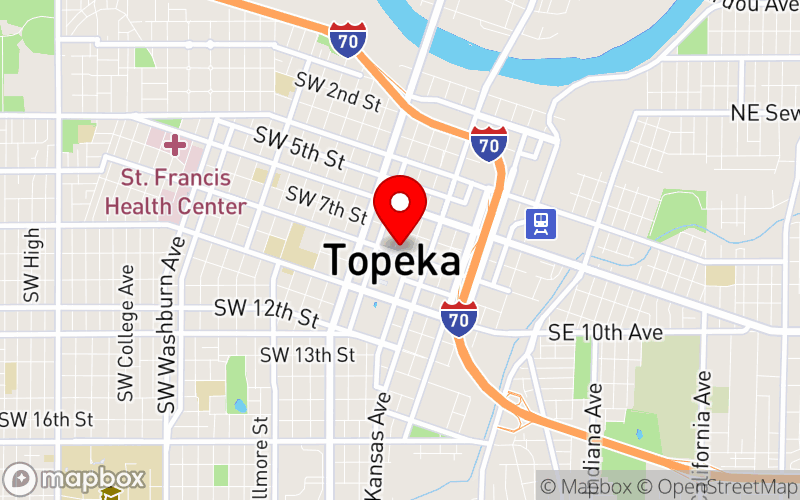 Map for 2026 PreventionWorKS and Prevention Advocacy Day at 212 SW 8th Ave. #300, Topeka, KS 66603