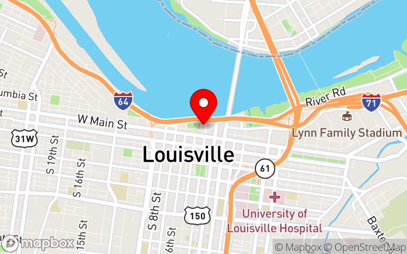 Map for Kentucky Behavioral Institute at 140 North 4th Street, Louisville, KY 40202