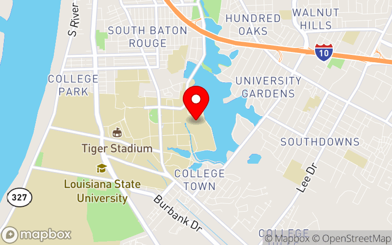 Map for 2026 Spring Institute at 3848 W Lakeshore Dr, Baton Rouge, LA 70808