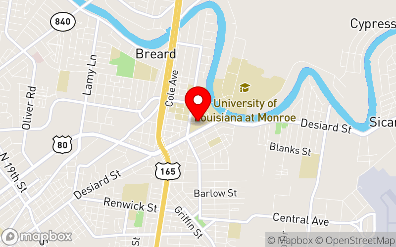 Map for Annual Opioid Summit: Addiction and Maternal Health: Opioid Use in Vulnerable Populations at 700 University Ave., Monroe, LA 71209