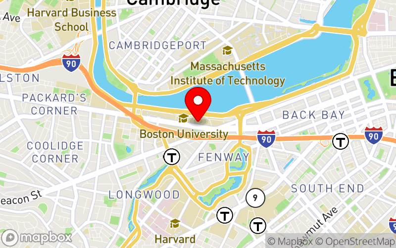 Map for 42nd Steven J. Parker Memorial Developmental-Behavioral Pediatric Conference: Clinical Problems in Primary Care (2026) at 72 East Concord Street and 1 Silber Way, Boston, MA 02215, United States