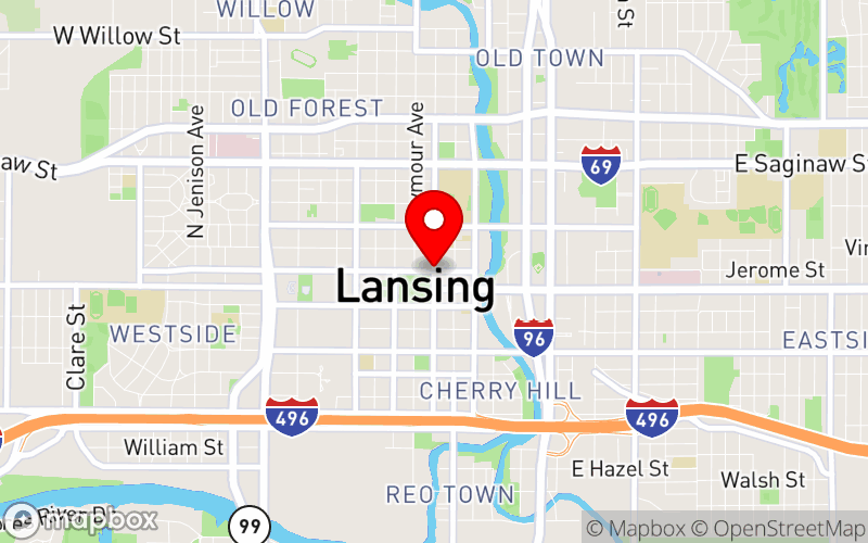 Map for 2026 Annual Conference & Dementia Summit at Crowne Plaza, Lansing, MI