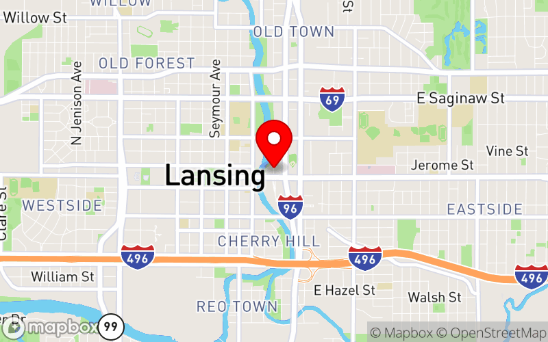 Map for Michigan Association of Treatment Court Professionals Annual Conference at 333 E Michigan Ave, Lansing, MI 48933