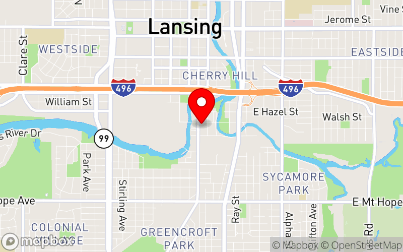 Map for Youth Mental Health Action Day (YMHAD) 2026 at 1115 South Washington Avenue, Lansing, MI