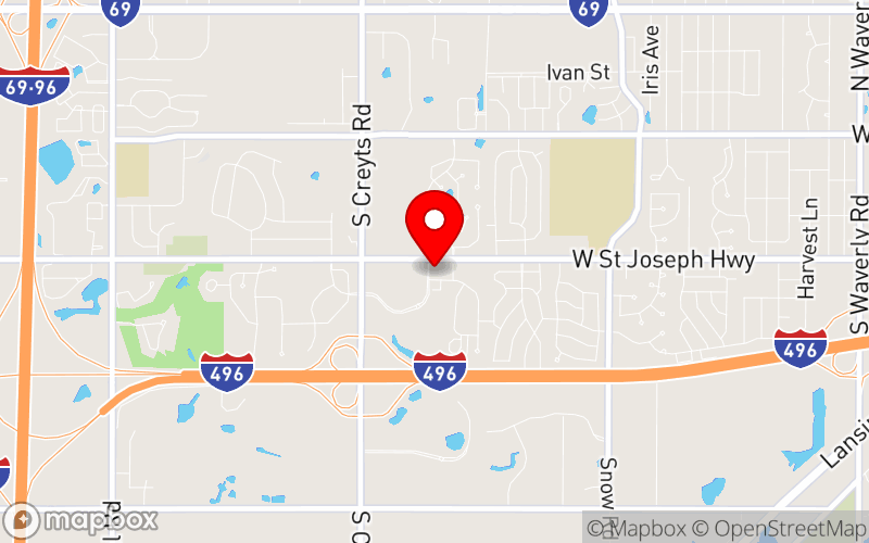 Map for ACMH 36th Annual Conference at 6017 W. St. Joseph Hwy., Suite #200, Lansing, MI 48917