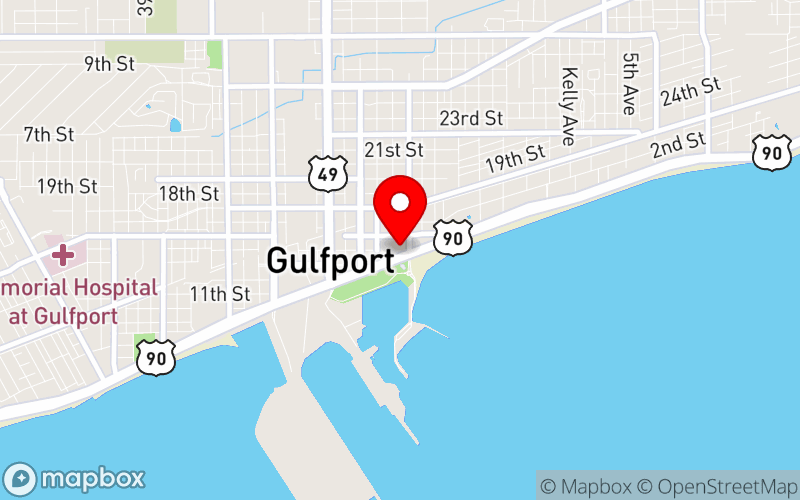Map for The MS Association for Play Therapy Spring Conference (MSAPT) at 1401 20th Ave, Gulfport, MS 39501