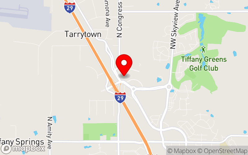 Map for Kansas City, MO — First Responder Mental Health & Wellness Conference at 7640 NW Tiffany Springs Pkwy, Kansas City, MO 64153, USA