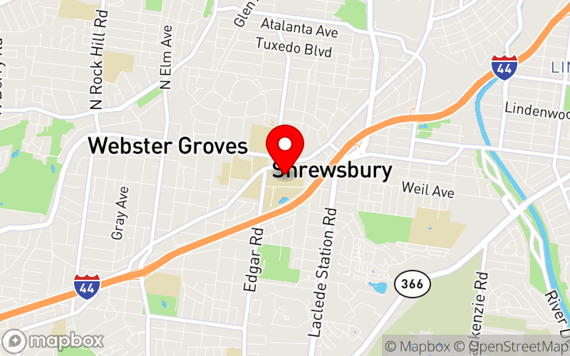 Map for MOPA 2026 Conference at East Academic Building, 545 Garden Ave, Webster Groves, MO 63119