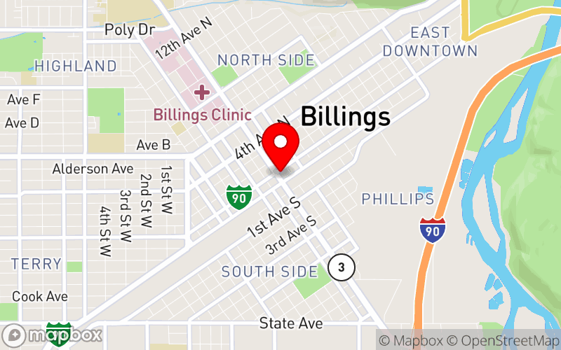 Map for 10th Annual Montana Children's Justice Conference at 27 N 27th St, Billings, MT 59101