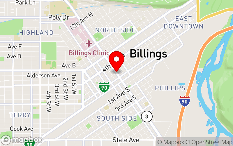 Map for 2026 9th Annual Perinatal Mental Health Conference at DoubleTree Hotel, Billings, MT