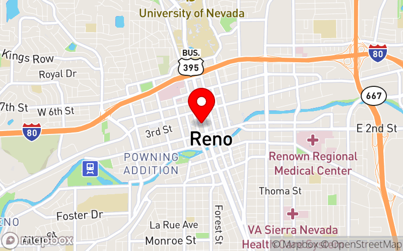 Map for Annual Nevada State Conference on Problem Gambling at 255 Virginia St, Reno, NV 89501