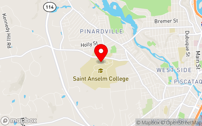 Map for 29th Annual Psychiatric and Mental Health Nursing Conference at 100 Saint Anselm Drive, Manchester, NH 03102