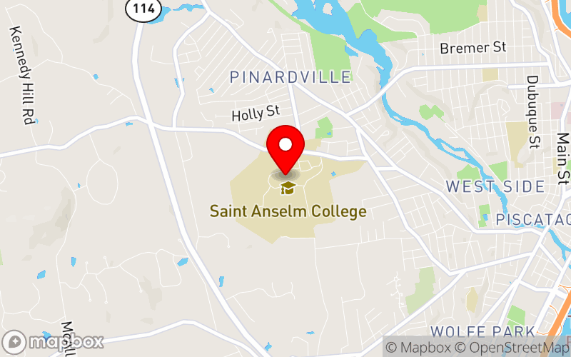 Map for 2026 Black Maternal Health Conference at 100 Saint Anselm Drive, Manchester, NH 03102, US