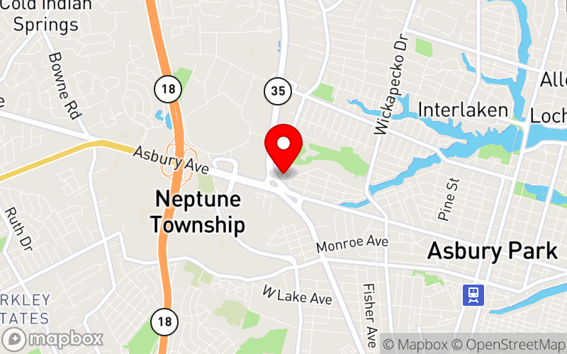 Map for New Jersey Integrated Mental Health Conference 2026: Mental Wellness Across the Lifespan at Berkeley Hotel, Asbury Park, NJ 07712