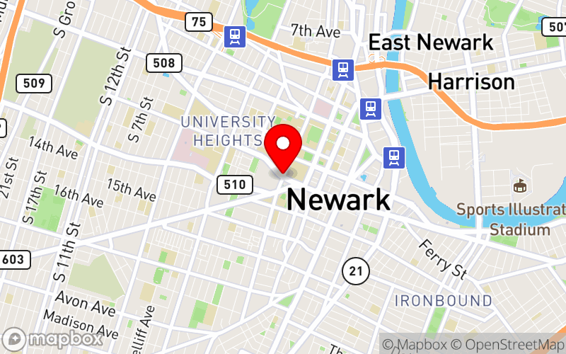 Map for New Jersey Higher Education Mental Health Summit 2026 at University Heights, Newark, New Jersey 07102