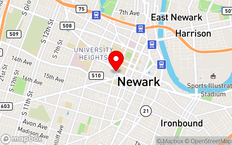 Map for New Jersey Higher Education Mental Health Summit 2026 at University Heights, Newark, New Jersey 07102