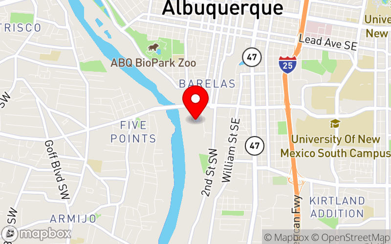 Map for APA MOORE Equity in Mental Health Youth Summit and Community Mental Health Fair at 1701 4th St. SW, Albuquerque, NM 87102