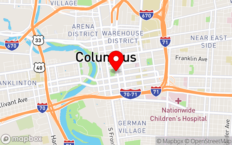 Map for Ohio's 2026 Mental Health and Addiction Conference: Inspiring a Stronger Tomorrow at 175 South Third Street, Suite 900, Columbus, Ohio 43215