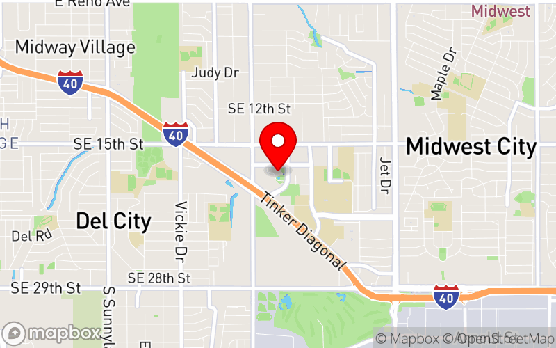 Map for Oklahoma Association for Play Therapy 2026 Annual Conference at 5800 Will Rogers Rd, Midwest City, OK 73110, United States