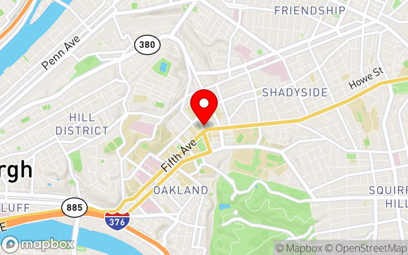 Map for Annual STAR Conference (2026) at 100 North Bellefield Avenue, 6th Floor, Pittsburgh, PA 15213