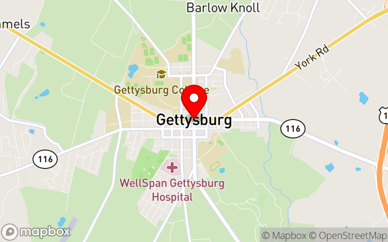 Map for The 2026 OPEN MINDS Executive Leadership Retreat at Gettysburg, PA 17325
