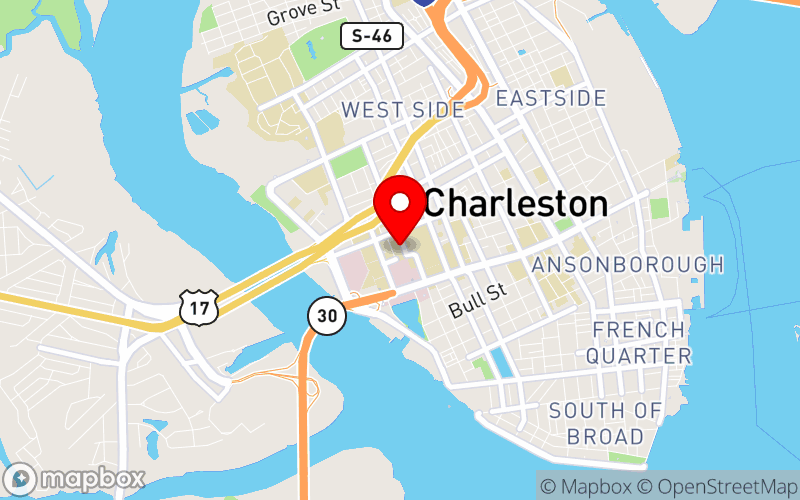 Map for Annual Update in Psychiatry: Mental Health Across the Lifespan: Surmounting Key Developmental Hurdles at 67 President Street, Charleston, SC 29425