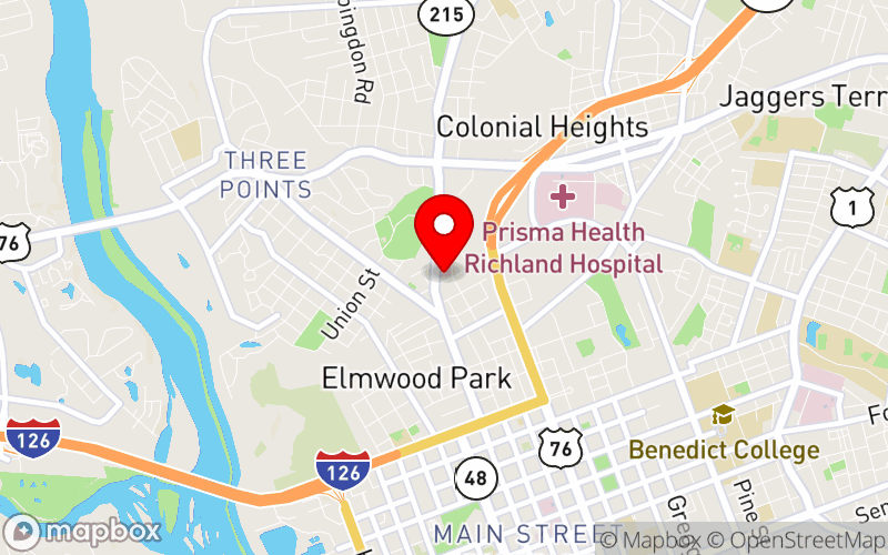 Map for 2026 SCPA Annual Conference at 1215 Anthony Avenue, Columbia, SC 29201