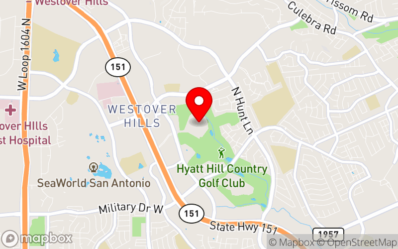 Map for TNP's 2026 Pharmacology Conference and Mental Health Pre-Con at 9800 Hyatt Resort Drive, San Antonio, Texas 78251, United States