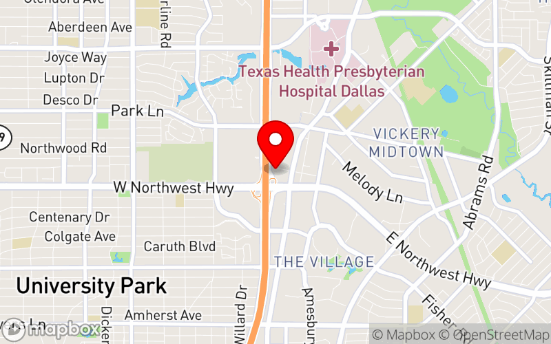 Map for IAWC 2026 World Conference at 8750 North Central Expressway Suite 1900, Dallas, Texas 75231