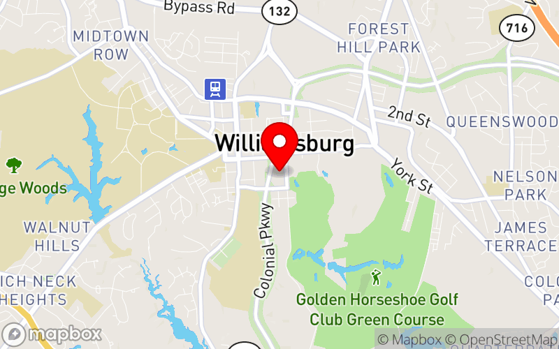 Map for Virginia Summer Institute for Addiction Studies 2026 at 310 S. England Street, Williamsburg, VA 23185