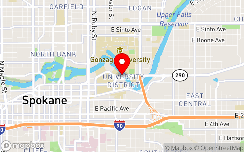 Map for Community Mental Health Summit in Eastern Washington at 512 E Spokane Falls Blvd, Spokane, WA 99202