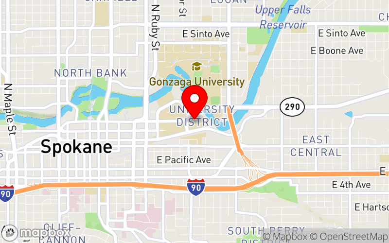 Map for Community Mental Health Summit in Eastern Washington at 412 E Spokane Falls Blvd, Spokane, WA 99202, United States