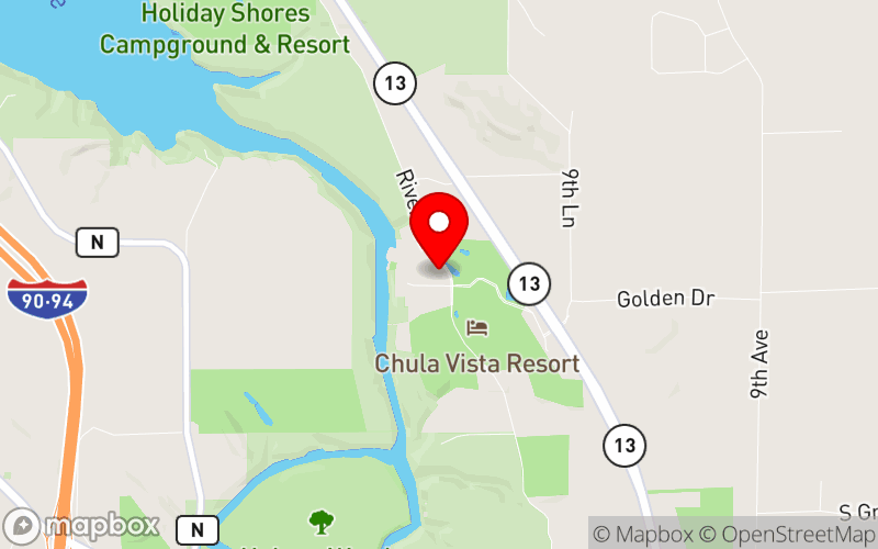 Map for 2026 Annual Convention: Shaping Our Future: Emerging Trends in Psychological Practice at 1000 Chula Vista Pkwy, Wisconsin Dells, WI 53965