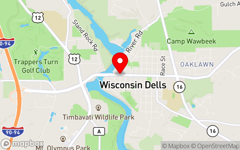 Map for 4th Annual Wisconsin Peer Support & Wellness Conference at Kalahari Resort, Wisconsin Dells, WI
