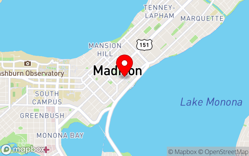 Map for Wisconsin Symposium on Emotion at UW Discovery Building, University of Wisconsin, Madison, WI