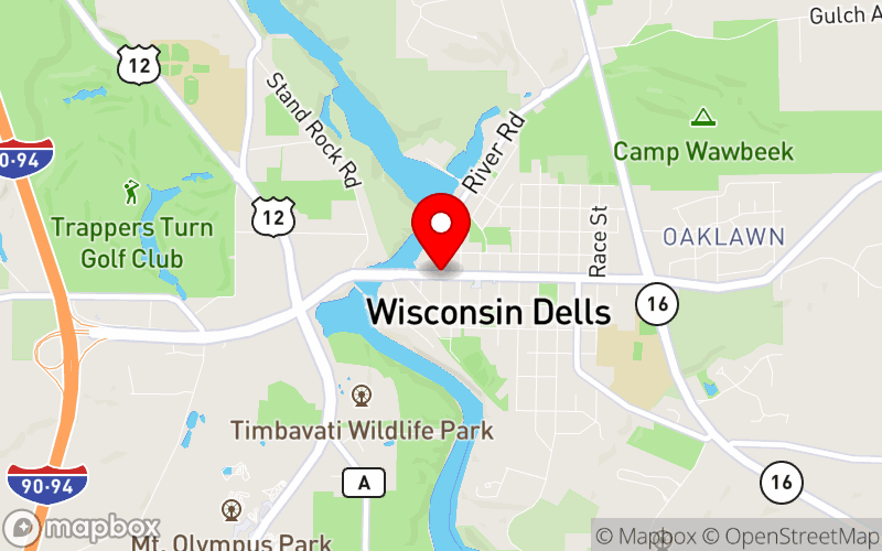 Map for 2026 Statewide Conference at Kalahari Resort, Wisconsin Dells, WI, USA