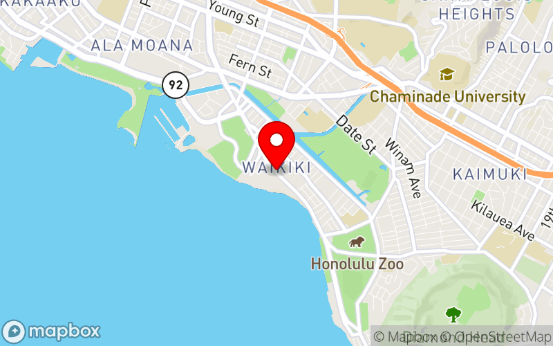Map for CME Conference - Waikiki, Hawaii | June 16-19, 2027 | Outpatient Medicine at 201 Beachwalk Street, Honolulu, Hawaii 96815