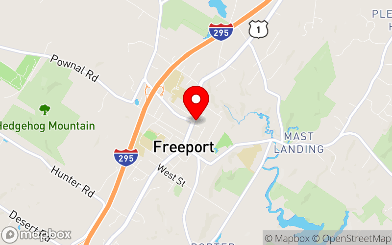 Map for Maine Association of Psychiatric Physicians 2027 Fall Meeting at 162 Main Street, Freeport, ME, 04032