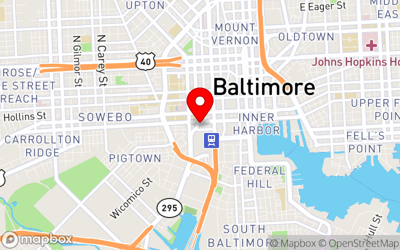 Map for FMEC 2027 Annual Meeting at 401 W Pratt Street, Baltimore, MD 21201