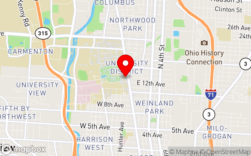 Map for National Summit on Well-Being and Resilience in Healthcare at 1739 N High St, Columbus, OH 43210