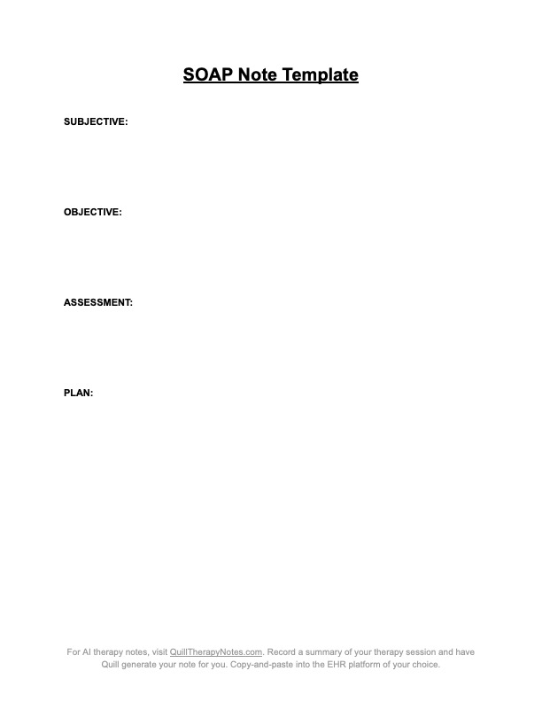 SOAP note template